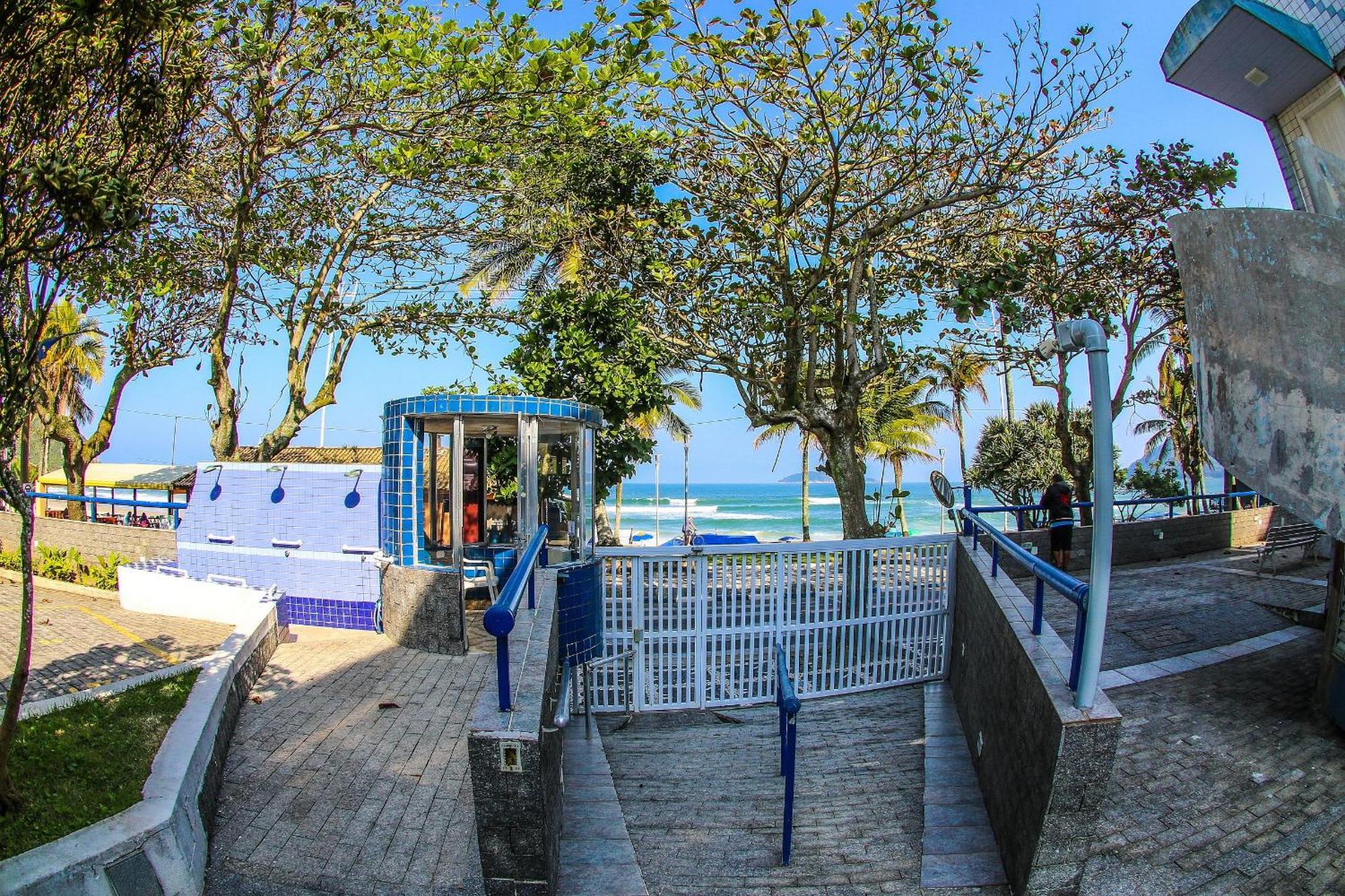1E-Pe Na Areia Da Praia Do Tombo, 3 Quartos, Ar Cond, 2 Banheiros+Roupas De Cama Guarujá Kültér fotó