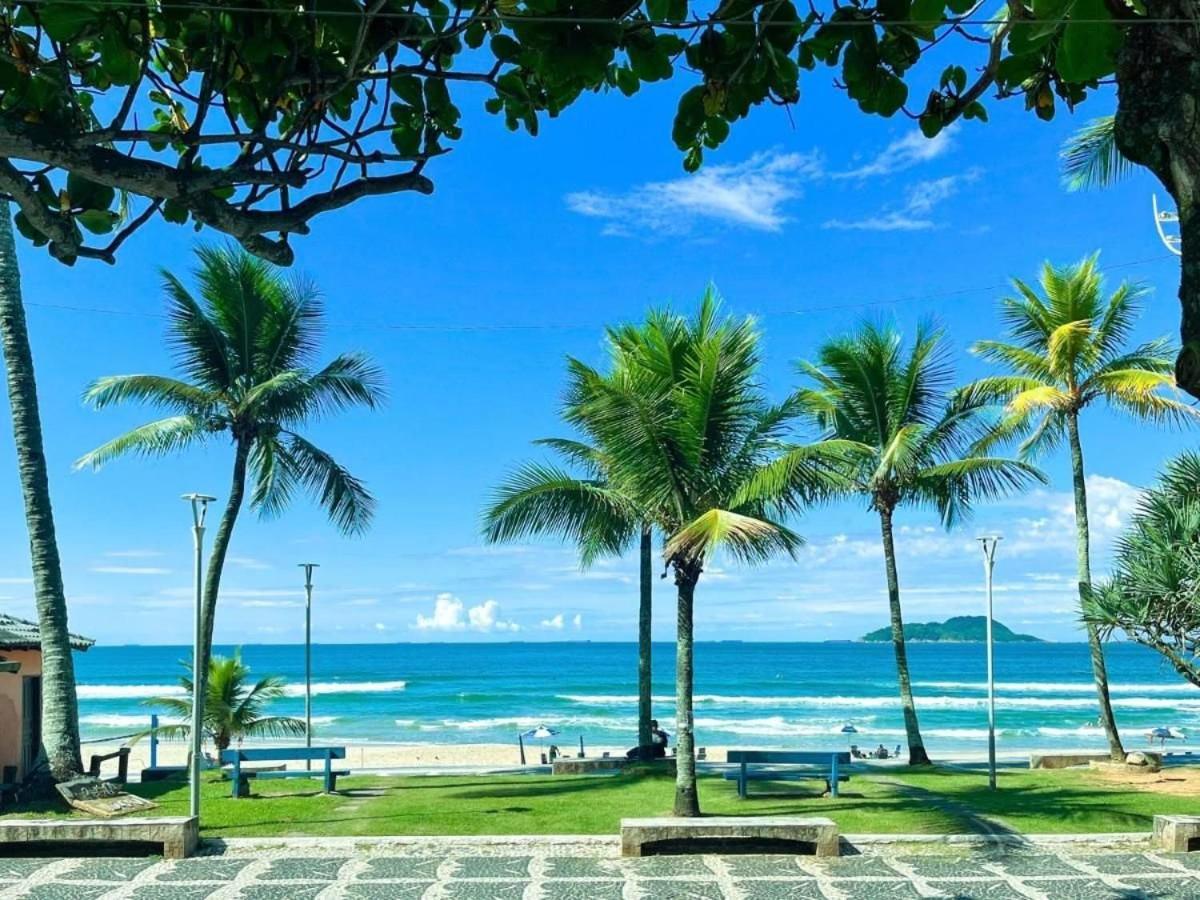 1E-Pe Na Areia Da Praia Do Tombo, 3 Quartos, Ar Cond, 2 Banheiros+Roupas De Cama Guarujá Kültér fotó